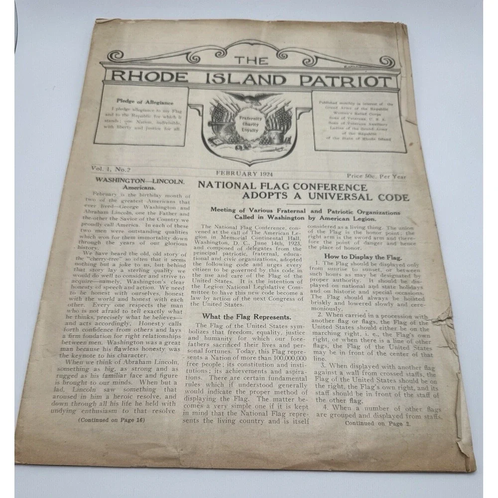 1924 The Rhode Island Patriot ~ Grand Army of the Republic Womens Relief Corps
